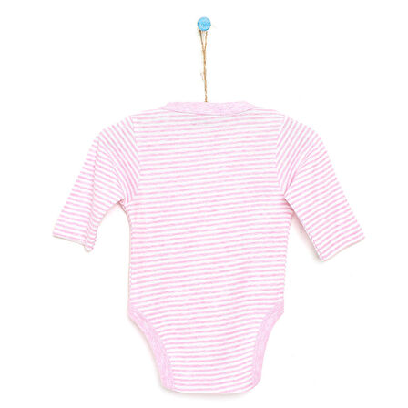 HelloBaby Yenidoğan İpliği Boyalı Çizgili Uzun Kol Zıbın Body Unisex