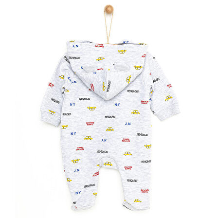 HelloBaby Yenidoğan Kapüşonlu Nakışlı Patikli Tulum Unisex