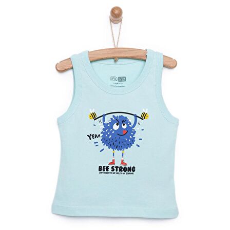 HelloBaby Basic Canavar Baskılı Atlet Tshirt Erkek Bebek