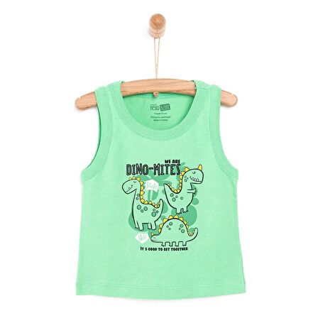 HelloBaby Basic Dino Baskılı Atlet Tshirt Erkek Bebek