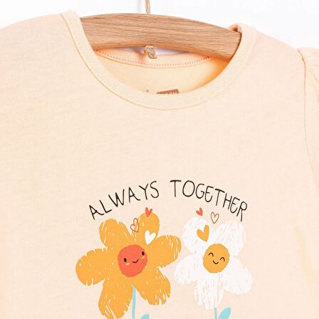 HelloBaby Basic Gülen Papatya Baskılı Tshirt Kız Bebek