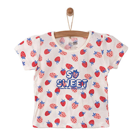 HelloBaby Basic Çilek Baskılı Tshirt Kız Bebek