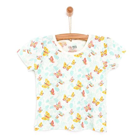 HelloBaby Basic Kelebek Baskılı Tshirt Kız Bebek