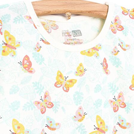 HelloBaby Basic Kelebek Baskılı Tshirt Kız Bebek