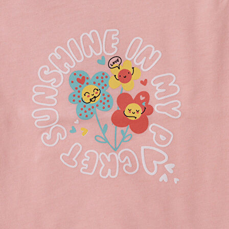 HelloBaby Basic Papatya Baskılı Atlet Tshirt Kız Bebek