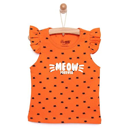 HelloBaby Basic Kedi Baskılı Atlet Tshirt Kız Bebek