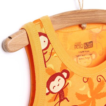 HelloBaby Basic Maymun Desenli Atlet Tshirt Erkek Bebek