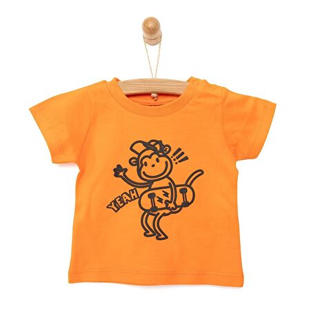 HelloBaby Basic Maymun Baskılı Tshirt Erkek Bebek