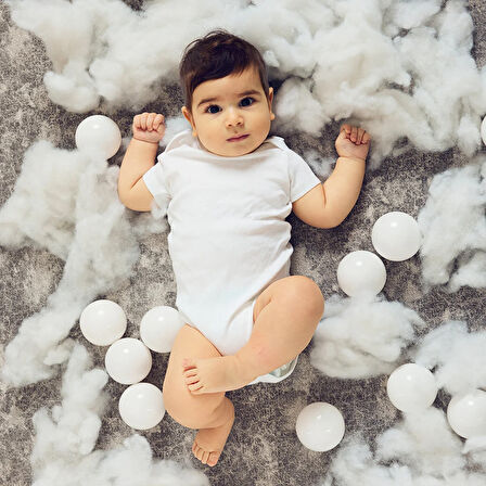 HelloBaby Beyaz Body Kısa Kol