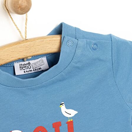 HelloBaby Basic Yelken Desenli Tshirt-Şort Erkek Bebek