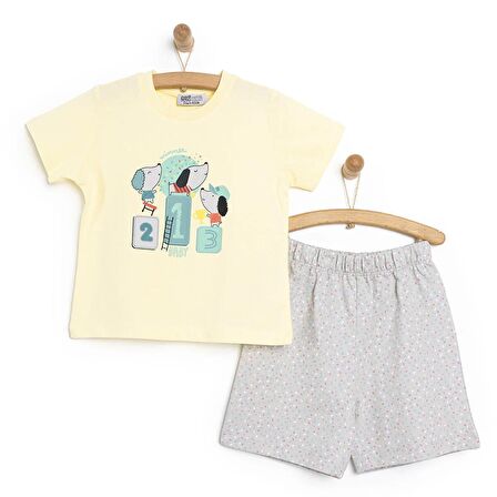 HelloBaby Basic Yarış Baskılı Tshirt-Şort Erkek Bebek