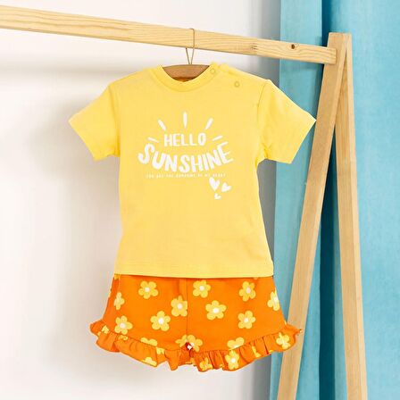 HelloBaby Basic Papatya Desenli Tshirt-Şort Kız Bebek