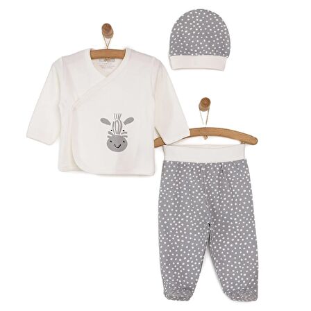 HelloBaby Sevimli Zebra Zıbın-Şapka-Patikli Alt Unisex