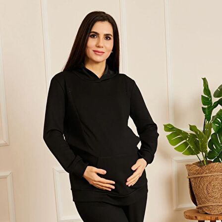 baby mom Emzirme Özellikli Hamile Sweatshirt Anne Giyim