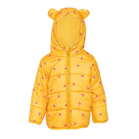 HelloBaby Basic Tilki Desenli Kulaklı Kapüşonlu Mont Erkek Bebek