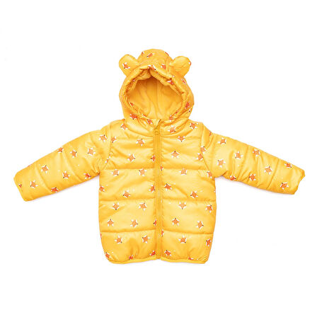 HelloBaby Basic Tilki Desenli Kulaklı Kapüşonlu Mont Erkek Bebek