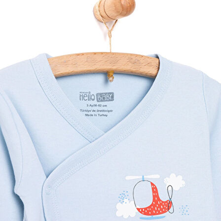 HelloBaby Yenidoğan Zıbın-Şapka-Patikli Alt Erkek Bebek