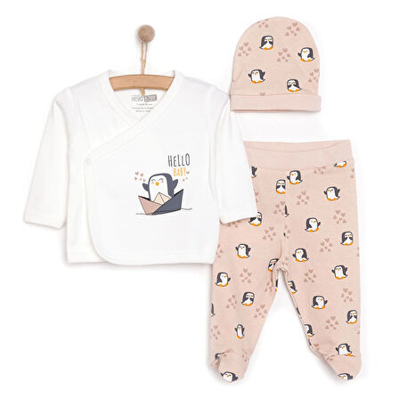 HelloBaby Yenidoğan Zıbın-Şapka-Patikli Alt Kız Bebek