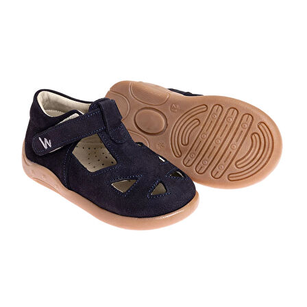 BabyWalk Erkek Bebek Sandalet Suni Deri Lacivert