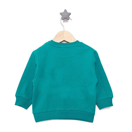 HelloBaby Basic Az Şardonlu Kedi Desenli Sweatshirt Erkek Bebek