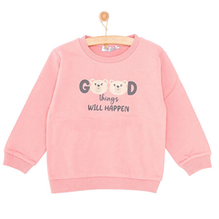 HelloBaby Basic Az Şardonlu Ayıcık Desenli Sweatshirt Kız Bebek