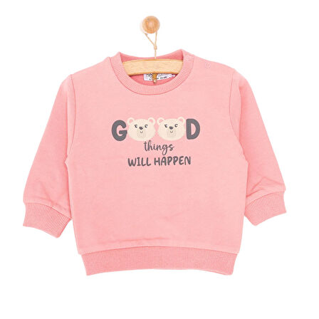 HelloBaby Basic Az Şardonlu Ayıcık Desenli Sweatshirt Kız Bebek