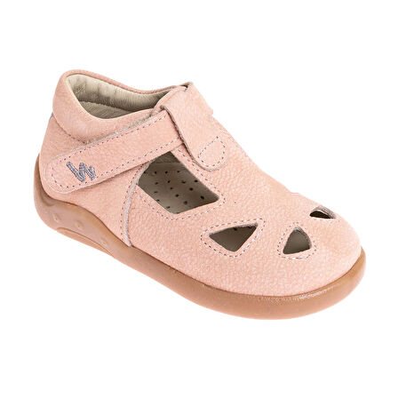 BabyWalk Kız Bebek Sandalet Suni Deri Pudra