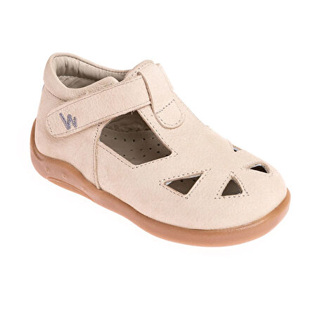 BabyWalk Unisex Sandalet Suni Deri Bej