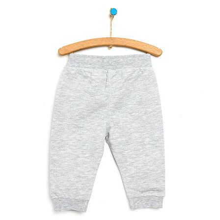 HelloBaby Unisex Eşofman Alt Ribanalı Paça Gri Melanj