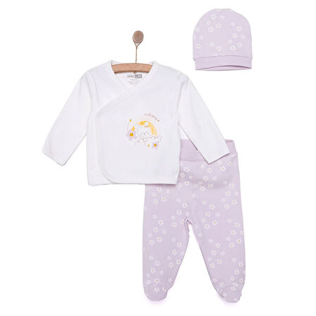 HelloBaby Yenidoğan Zıbın-Şapka-Patikli Alt Kız Bebek