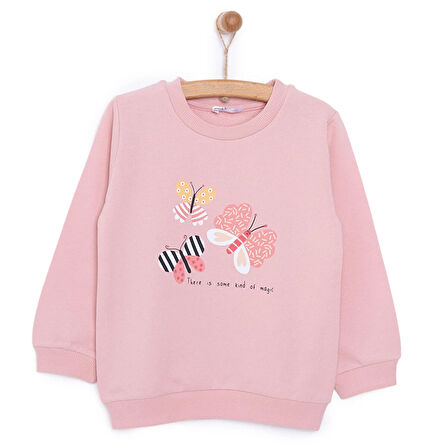 HelloBaby Basic Az Şardonlu Kelebek Desenli Sweatshirt Kız Bebek
