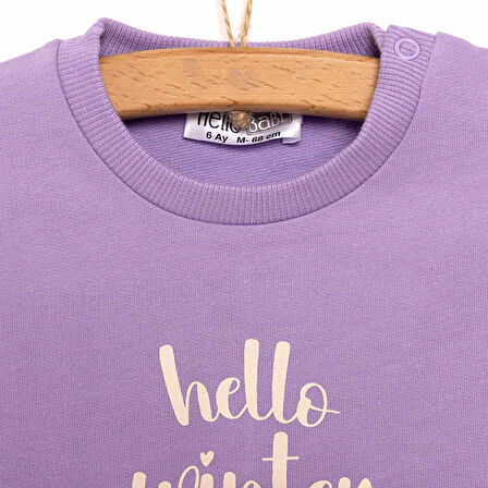 HelloBaby Basic Az Şardonlu Sevimli Tavşan Desenli Sweatshirt Kız Bebek