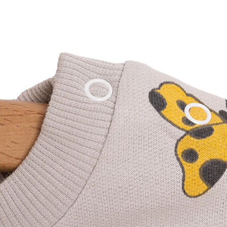 HelloBaby Basic Az Şardonlu Kelebek Desenli Sweatshirt Kız Bebek