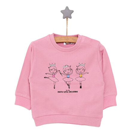 HelloBaby Basic Az Şardonlu Balerin Desenli Sweatshirt Kız Bebek