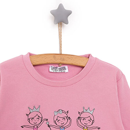 HelloBaby Basic Az Şardonlu Balerin Desenli Sweatshirt Kız Bebek