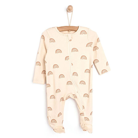 HelloBaby Yenidoğan Organik Patikli Tulum Kız Bebek
