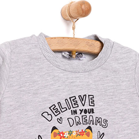 HelloBaby Basic Az Şardonlu Tilki Desenli Sweatshirt Kız Bebek