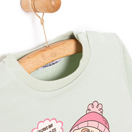 HelloBaby Basic Az Şardonlu Sincap Desenli Sweatshirt Kız Bebek