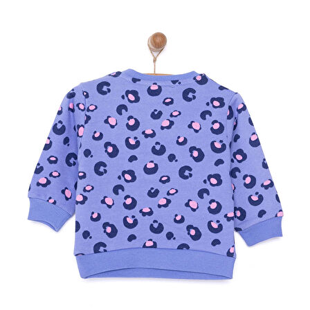 HelloBaby Basic Az Şardonlu Leopar Desenli Sweatshirt Kız Bebek