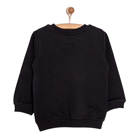 HelloBaby Basic Az Şardonlu Good Morning Baskılı Sweatshirt Erkek Bebek