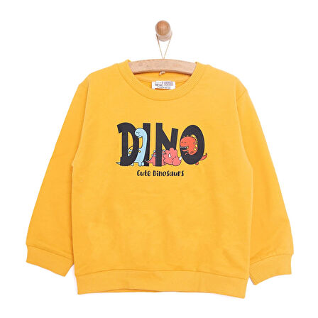 HelloBaby Basic Az Şardonlu Dino Baskılı Sweatshirt Erkek Bebek