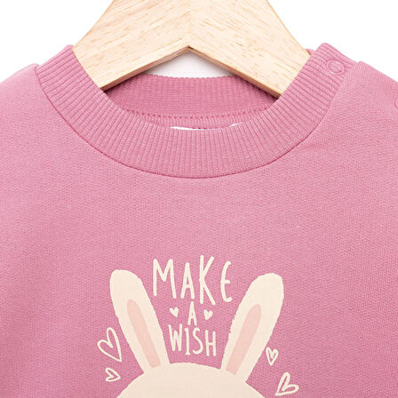 HelloBaby Basic Az Şardonlu Tavşan Desenli Sweatshirt Kız Bebek