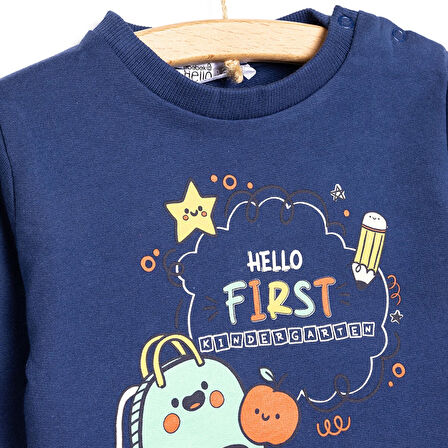 HelloBaby Erkek Bebek Basic Sweatshirt Uzun Kol Lacivert