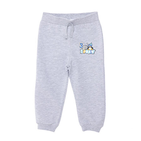 HelloBaby Basic Az Şardonlu Buz Hokeyi ve Penguen Baskılı Eşofman Alt Unisex