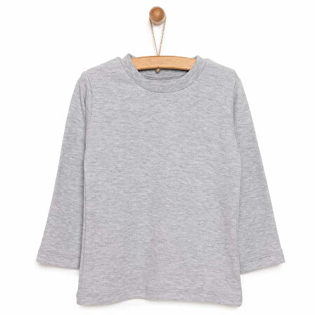 HelloBaby Unisex Basic Tişört İnterlok Çıtçıtlı Bisiklet Yaka Uzun Kol Ekru