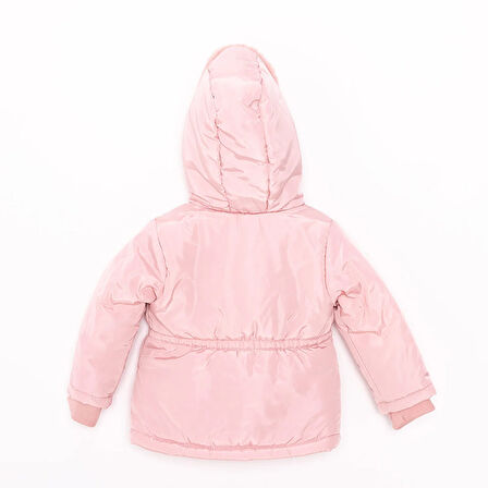 HelloBaby Kız Bebek Basic Kapüşonlu Mont Fermuarlı Hakim Yaka Uzun Kol Bej