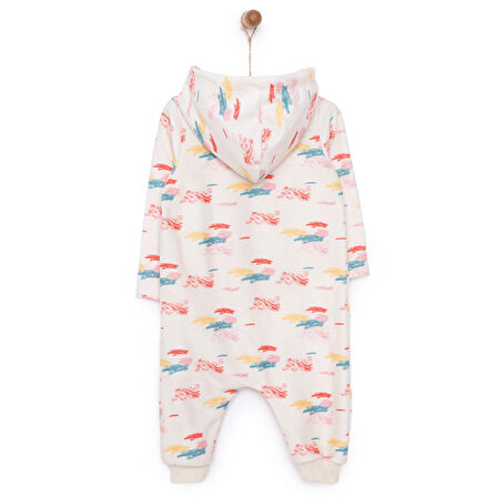 HelloBaby Basic Metraj Baskılı Polar Patiksiz Tulum Kız Bebek