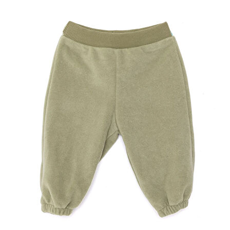 HelloBaby Erkek Bebek Basic Pantolon Polar Ribanalı Paça Koyu Gri