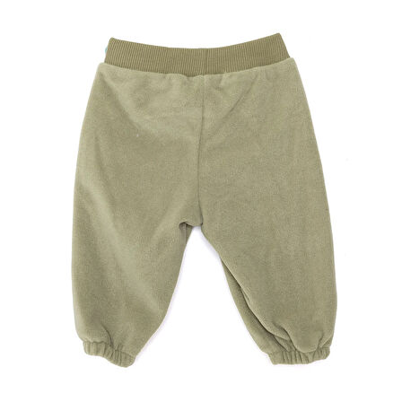HelloBaby Erkek Bebek Basic Pantolon Polar Ribanalı Paça Koyu Gri