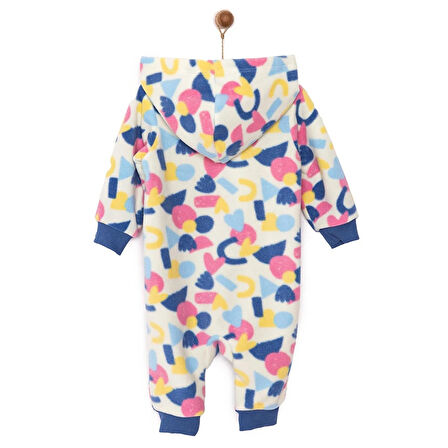 HelloBaby Basic Metraj Baskılı Polar Patiksiz Tulum Kız Bebek